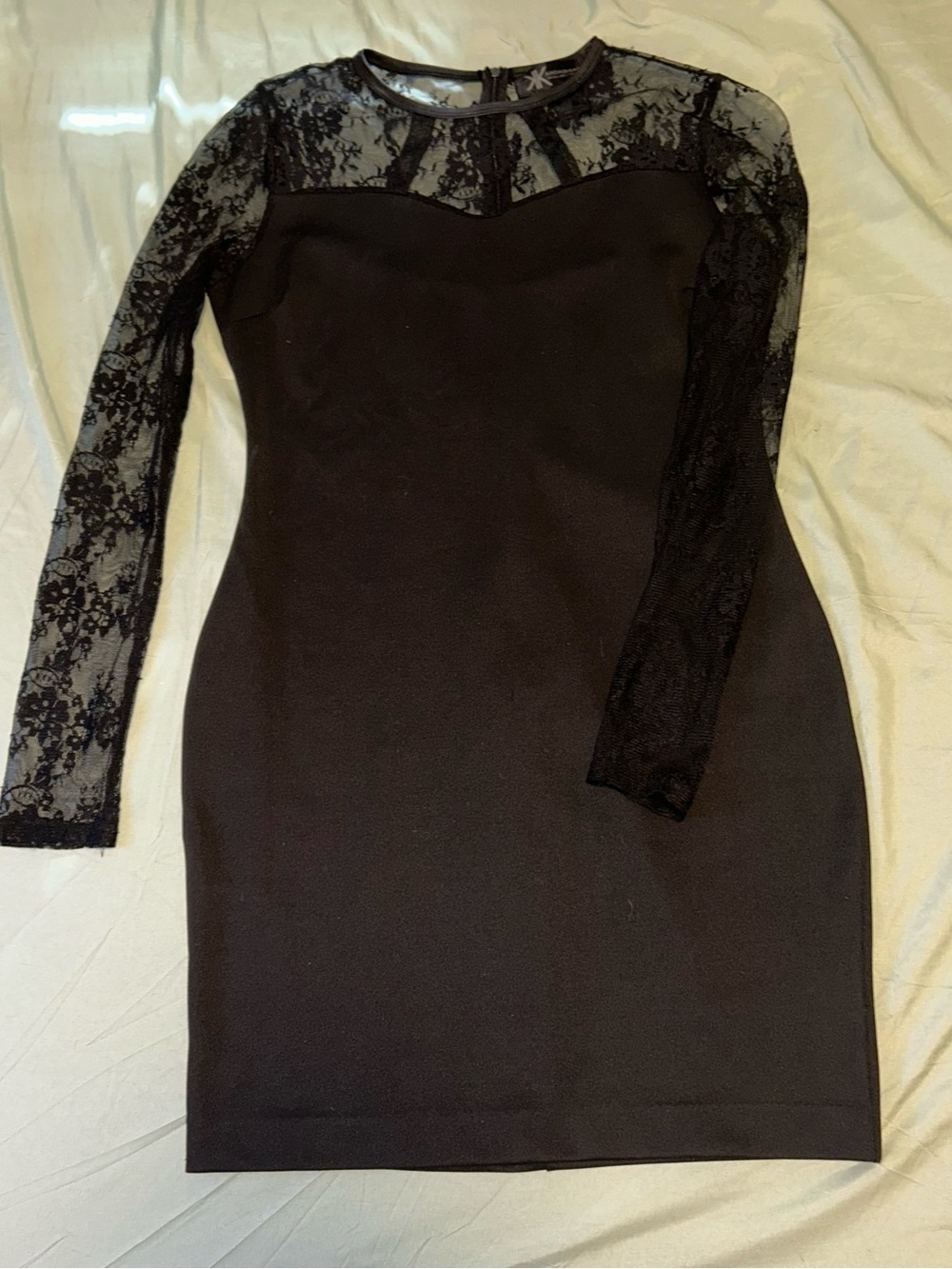 Kardashian Kollection Women's Black Lace Bodycon Dress